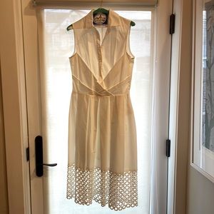 Lela Rose white cotton tailored dress size 4